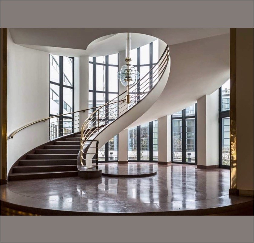 Curved architectural stair and atrium